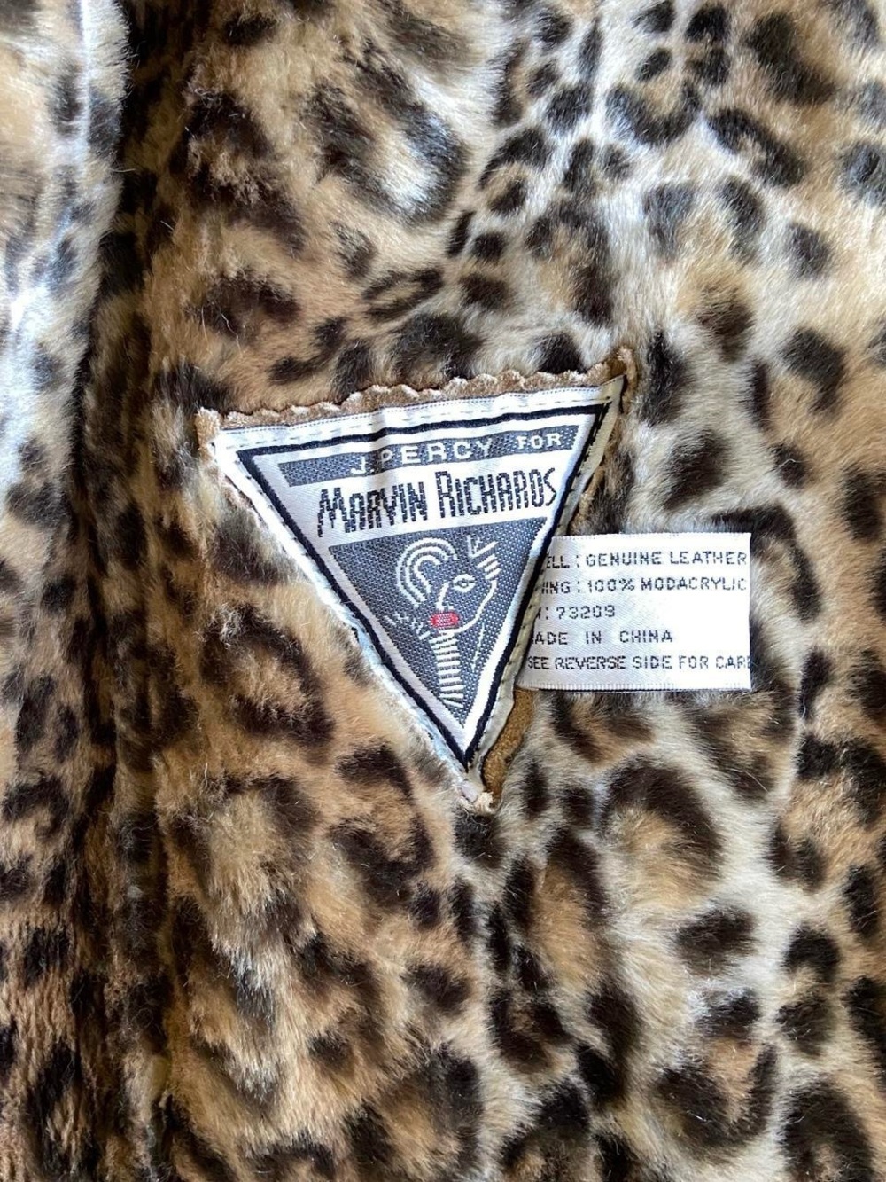 Vintage Marvin Richards Taupe Suede Trench with Leopard Faux-Fur Trim - Picture 6 of 7